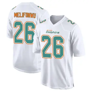 ＃26 Men's Ifeatu Melifonwu White Game Miami Dolphins Fashion Jersey