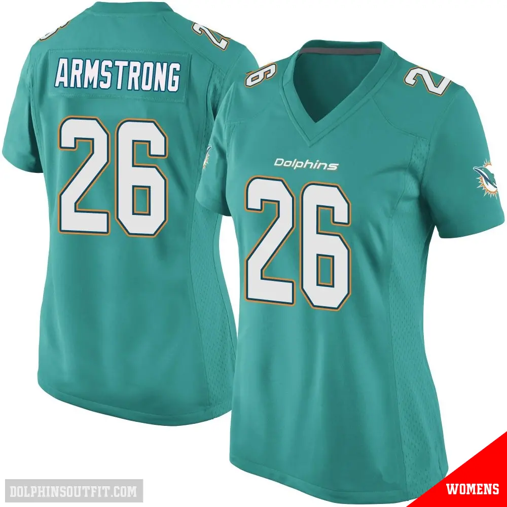 ＃26 Women's Cornell Armstrong Aqua Game Miami Dolphins Team Color Jersey