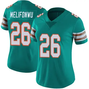 ＃26 Women's Ifeatu Melifonwu Aqua Limited Miami Dolphins Alternate Vapor Untouchable Jersey