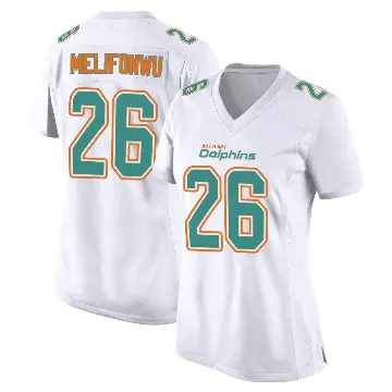 ＃26 Women's Ifeatu Melifonwu White Game Miami Dolphins Fashion Jersey