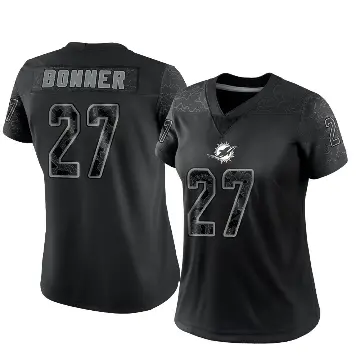 ＃27 Women's Ethan Bonner Black Limited Miami Dolphins Reflective Jersey