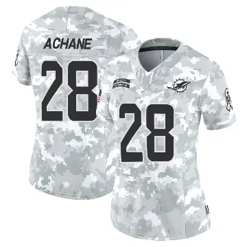＃28 Women's De'Von Achane Arctic Camo Limited Miami Dolphins 2024 Salute to Service Jersey