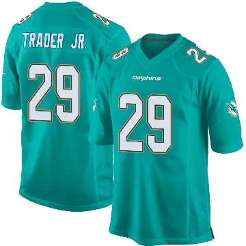 ＃29 Men's Dante Trader Jr. Aqua Game Miami Dolphins Team Color Jersey