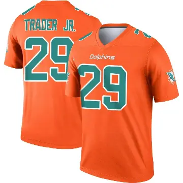＃29 Men's Dante Trader Jr. Orange Legend Miami Dolphins Inverted Jersey