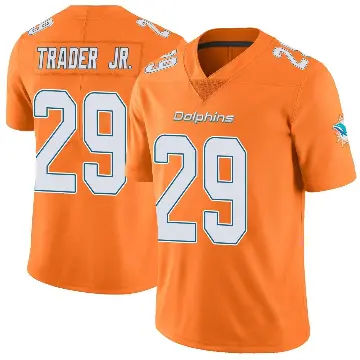＃29 Men's Dante Trader Jr. Orange Limited Miami Dolphins Color Rush Jersey