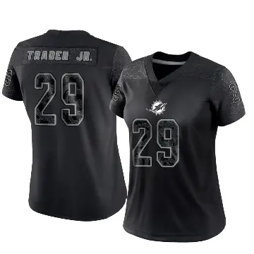 ＃29 Women's Dante Trader Jr. Black Limited Miami Dolphins Reflective Jersey