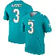 ＃3 Men's Isaiah McKenzie Aqua Legend Miami Dolphins Jersey