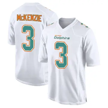 ＃3 Men's Isaiah McKenzie White Game Miami Dolphins Fashion Jersey