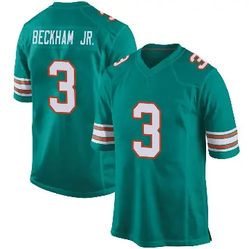 ＃3 Men's Odell Beckham Jr. Aqua Game Miami Dolphins Alternate Jersey