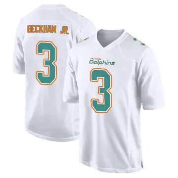＃3 Men's Odell Beckham Jr. White Game Miami Dolphins Fashion Jersey