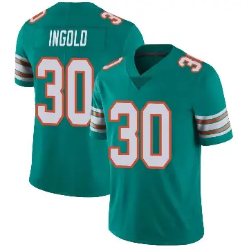 ＃30 Youth Alec Ingold Aqua Limited Miami Dolphins Alternate Vapor Untouchable Jersey