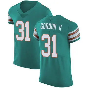 ＃31 Men's Ollie Gordon II Green Elite Miami Dolphins Aqua Alternate Vapor Untouchable Jersey