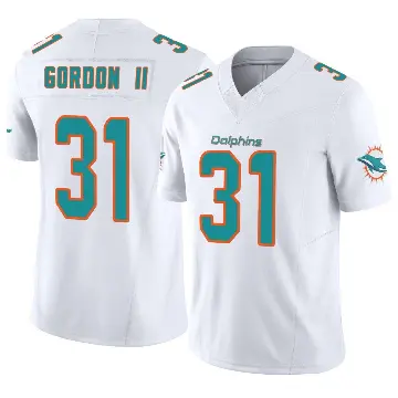 ＃31 Men's Ollie Gordon II White Limited Miami Dolphins Vapor F.U.S.E. Jersey