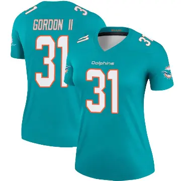 ＃31 Women's Ollie Gordon II Aqua Legend Miami Dolphins Jersey
