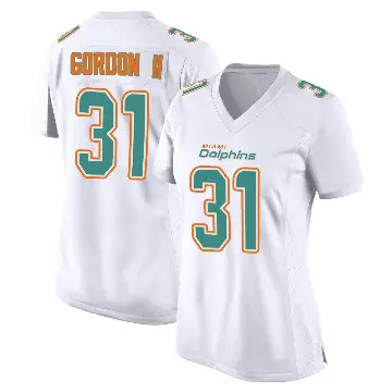 ＃31 Women's Ollie Gordon II White Game Miami Dolphins Fashion Jersey
