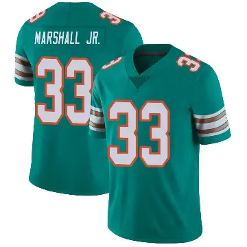 ＃33 Men's Jason Marshall Jr. Aqua Limited Miami Dolphins Alternate Vapor Untouchable Jersey