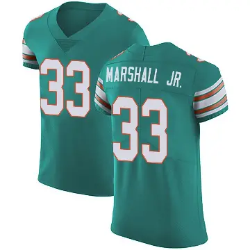 ＃33 Men's Jason Marshall Jr. Green Elite Miami Dolphins Aqua Alternate Vapor Untouchable Jersey