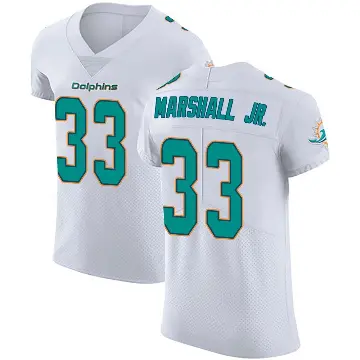 ＃33 Men's Jason Marshall Jr. White Elite Miami Dolphins Vapor Untouchable Jersey