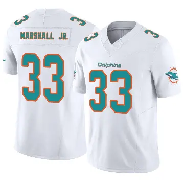 ＃33 Men's Jason Marshall Jr. White Limited Miami Dolphins Vapor F.U.S.E. Jersey