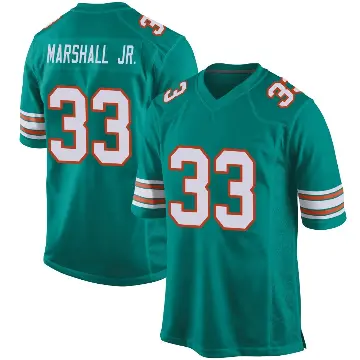 ＃33 Youth Jason Marshall Jr. Aqua Game Miami Dolphins Alternate Jersey