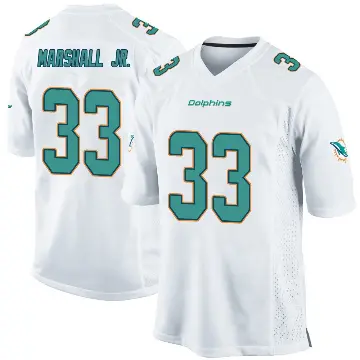 ＃33 Youth Jason Marshall Jr. White Game Miami Dolphins Jersey