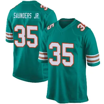 ＃35 Youth John Saunders Jr. Aqua Game Miami Dolphins Alternate Jersey