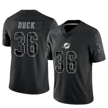 ＃36 Men's Storm Duck Black Limited Miami Dolphins Reflective Jersey