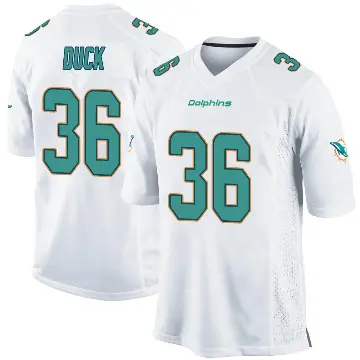 ＃36 Men's Storm Duck White Game Miami Dolphins Jersey