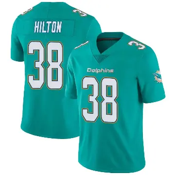 ＃38 Men's Mike Hilton Aqua Limited Miami Dolphins Team Color Vapor Untouchable Jersey