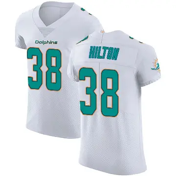 ＃38 Men's Mike Hilton White Elite Miami Dolphins Vapor Untouchable Jersey