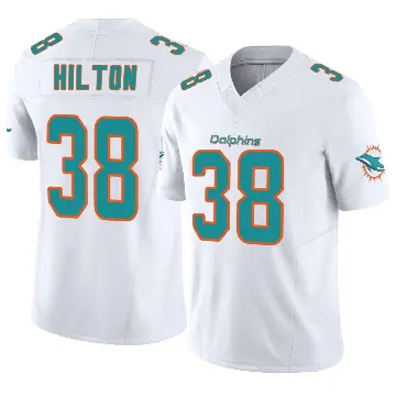 ＃38 Men's Mike Hilton White Limited Miami Dolphins Vapor F.U.S.E. Jersey