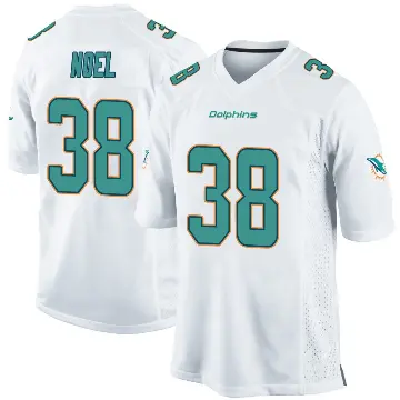 ＃38 Men's Nate Noel White Game Miami Dolphins Jersey