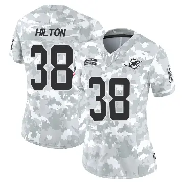 ＃38 Women's Mike Hilton Arctic Camo Limited Miami Dolphins 2024 Salute to Service Jersey