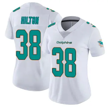 ＃38 Women's Mike Hilton White Miami Dolphins limited Vapor Untouchable Jersey