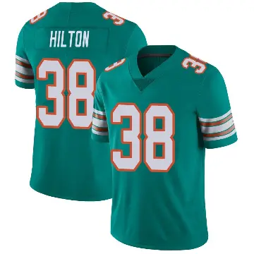 ＃38 Youth Mike Hilton Aqua Limited Miami Dolphins Alternate Vapor Untouchable Jersey