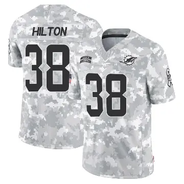 ＃38 Youth Mike Hilton Arctic Camo Limited Miami Dolphins 2024 Salute to Service Jersey
