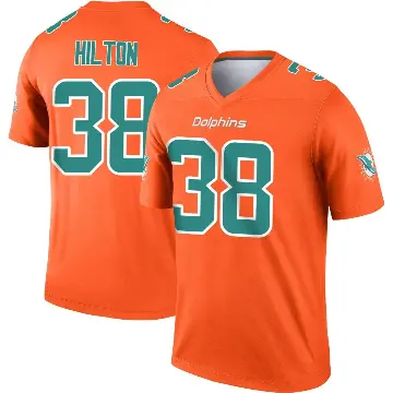 ＃38 Youth Mike Hilton Orange Legend Miami Dolphins Inverted Jersey