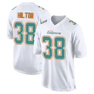 ＃38 Youth Mike Hilton White Game Miami Dolphins Fashion Jersey
