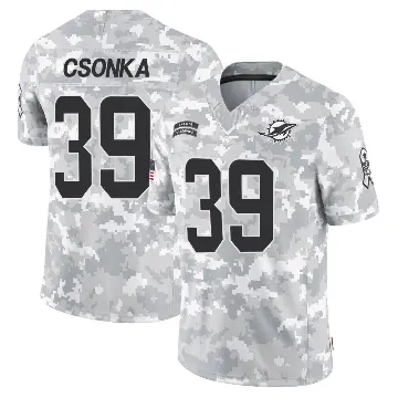 ＃39 Men's Larry Csonka Arctic Camo Limited Miami Dolphins 2024 Salute to Service Jersey