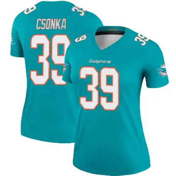 ＃39 Women's Larry Csonka Aqua Legend Miami Dolphins Jersey