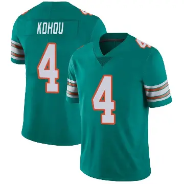 ＃4 Men's Kader Kohou Aqua Limited Miami Dolphins Alternate Vapor Untouchable Jersey