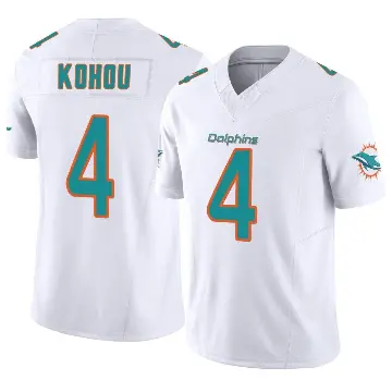 ＃4 Youth Kader Kohou White Limited Miami Dolphins Vapor F.U.S.E. Jersey