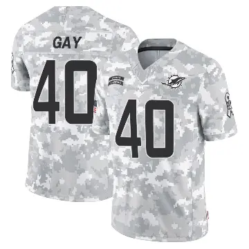 ＃40 Men's Willie Gay Arctic Camo Limited Miami Dolphins 2024 Salute to Service Jersey