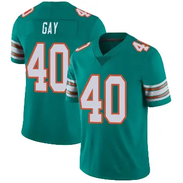 ＃40 Youth Willie Gay Aqua Limited Miami Dolphins Alternate Vapor Untouchable Jersey