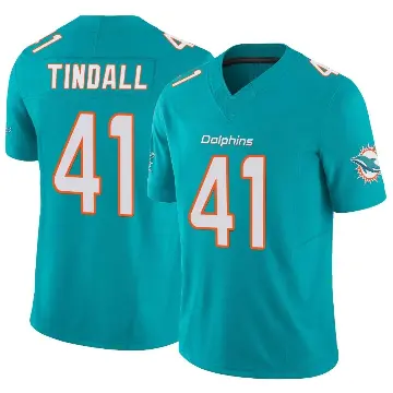 ＃41 Men's Channing Tindall Aqua Limited Miami Dolphins Vapor F.U.S.E. Jersey