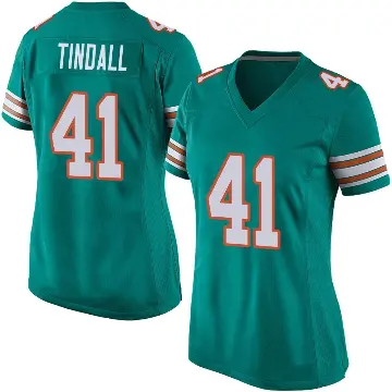 ＃41 Women's Channing Tindall Aqua Game Miami Dolphins Alternate Jersey