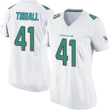 ＃41 Women's Channing Tindall White Game Miami Dolphins Jersey