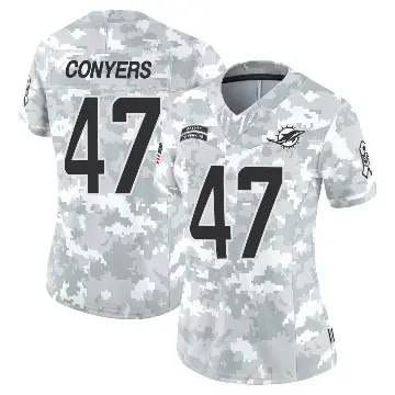 ＃47 Women's Jalin Conyers Arctic Camo Limited Miami Dolphins 2024 Salute to Service Jersey