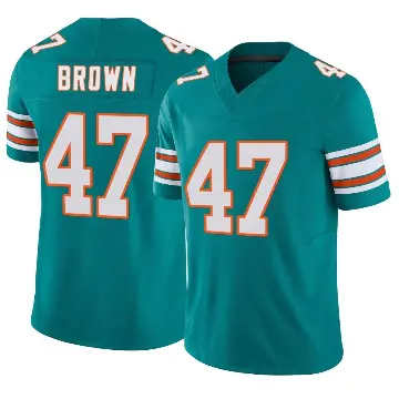 ＃47 Youth Cam Brown Aqua Limited Miami Dolphins Alternate Vapor F.U.S.E. Jersey