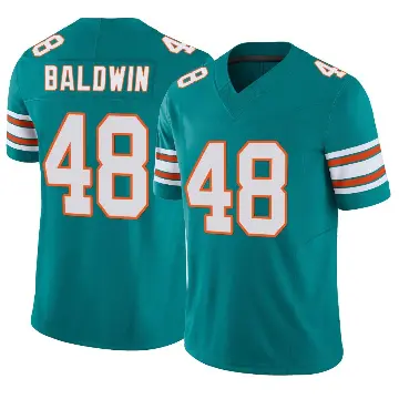 ＃48 Youth Monaray Baldwin Aqua Limited Miami Dolphins Alternate Vapor F.U.S.E. Jersey